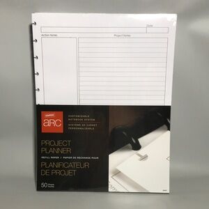 Staples NEW Arc Project Planner Refill Paper 5 Packs 50 Pages Each 8.5” x 11